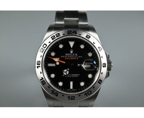 A gents Rolex Oyster Perpetual Explorer II stainless steel wristwatch on deployment bracelet, ref. 21650 / No. 1804Y777, case