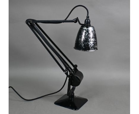 A vintage black Hadrill Horstmann adjustable arm lamp, sensitively refurbished