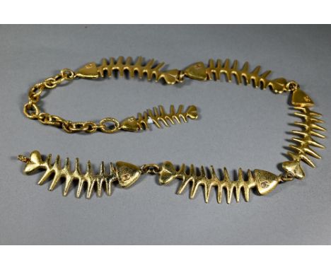 Chanel - A vintage gilt metal fish skeleton belt (Spring/Summer '93) One fish end detached 
