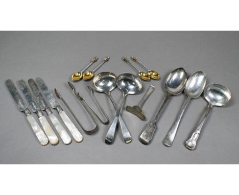 A pair of George III silver Old English pattern sauce ladles,&nbsp;Jonathan Perkins&nbsp;I, London 1801 and a Scottish sauce 