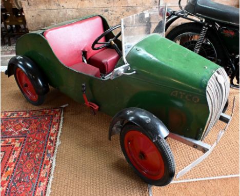 A scarce Atco Junior Safety First training car, green, fitted with a 98 cc Villiers petrol engine, circa 1938, one of approx.