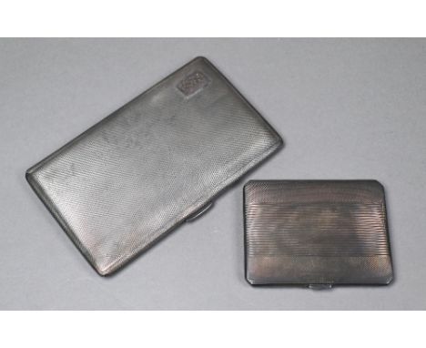 Two engine-turned cigarette cases, Birmingham 1941/47, 9.3oz