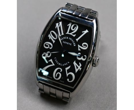 Frank Muller, Geneva, a Swiss stainless steel cased 'Casablanca' automatic gents bracelet wristwatch, model 8880CDT, the blac