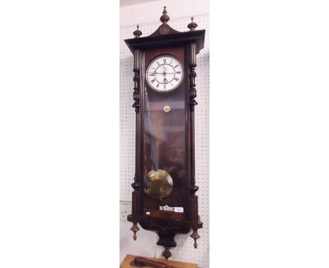 A Vienna architectural style wall clock with ebony decoration