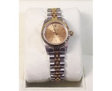 A Rolex Oyster Perpetual Superlative Chronometer stainless steel ladies wrist watch with original strap, boxed with instructi