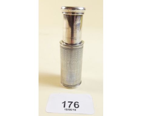 An early 19th century white metal single draw miniature telescope by Dolland of London
