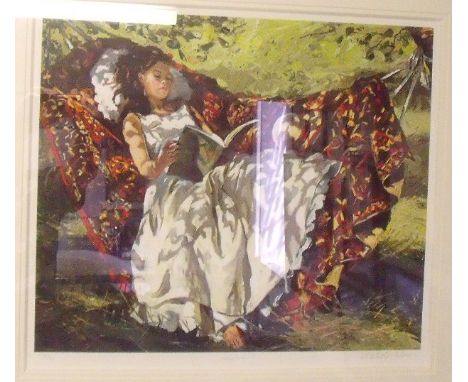 A Sheree Valentine Daines limited edition print 'Lazy Days' - 50cm x 57cm