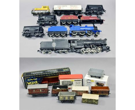 battery operated, Lima 2-6-0 locomotive, Atlas Union Pacific 0-6-0 Diesel shunter, LMS locomotive and tender (lacks motor and
