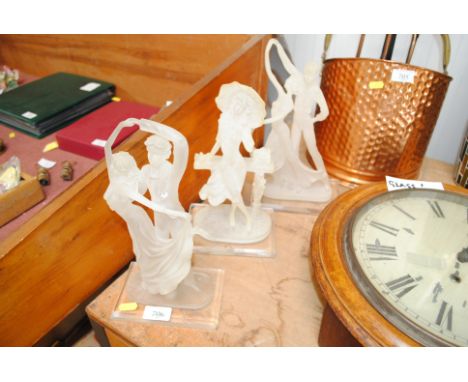 Three art deco style figurines
