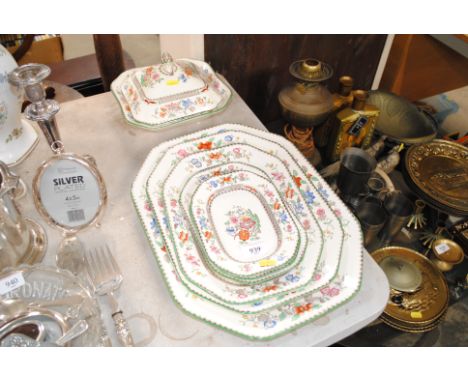 A quantity of Copeland Late Spode "Chinese Rose" pattern dinner ware