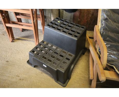 A plastic two step platform 