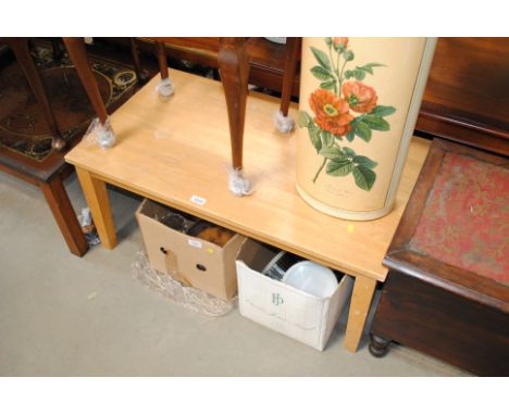 A light wood coffee table