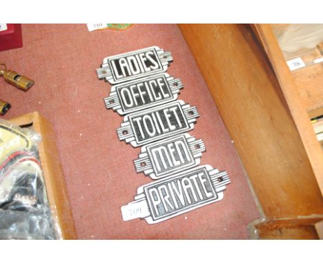 Five art deco design door signs 