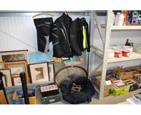 A collection of Triumph motorcycle clothes and accessories to include Waldon mesh jacket, Airflow Teck jacket, Triumph high v