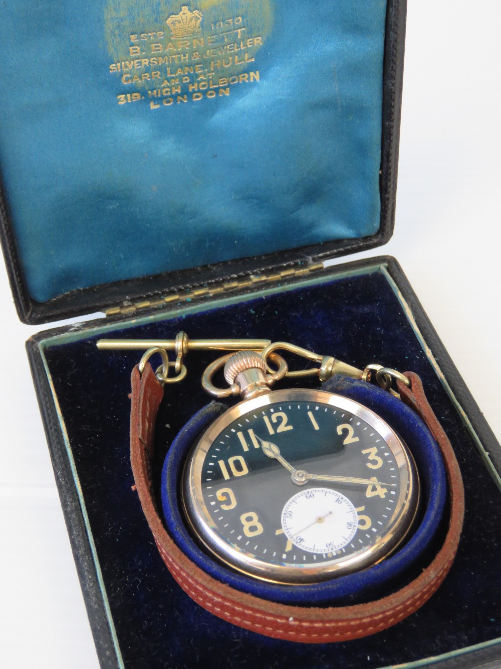 A Rolex WWI period military style pocket watch, in Denison gold plated