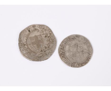 
	
		COMMONWEALTH, HALFCROWN 1653, I.M SUN (S 3215)
		Poor, possibly a contemporary forgery; Elizabeth I, Shilling, i.m. lis 