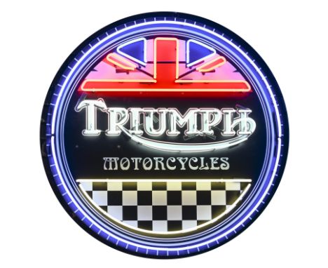 Light-Up Logo - Triumph MotorcyclesPromotional light-up sign for the British motorcycle maker TriumphMetal background and sha
