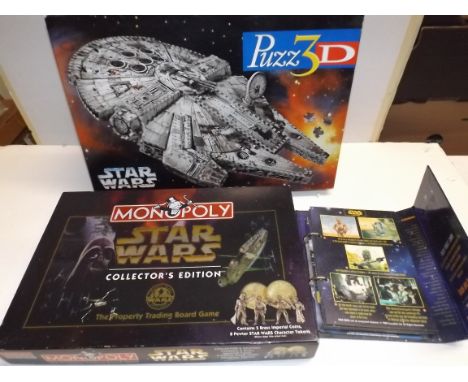 Star Wars:- A Puzz 3D, monopoly and a collection of Tazos.