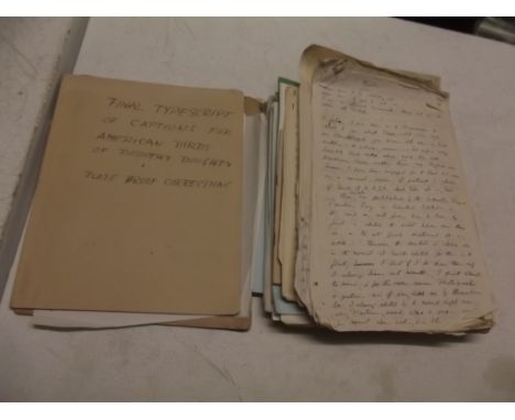 DOROTHY DOUGHTY. Manuscript, part typed, putative book by D.D. about work (famous Royal Worcester bird figures) trips to Amer