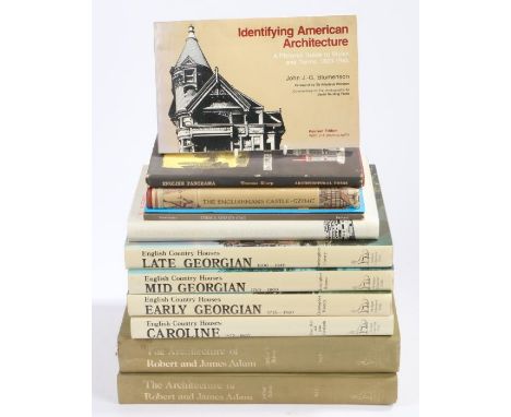 A collection of Architectural related books, Bill Risebero modern architecture and design an alternative history, Arthur T Bo