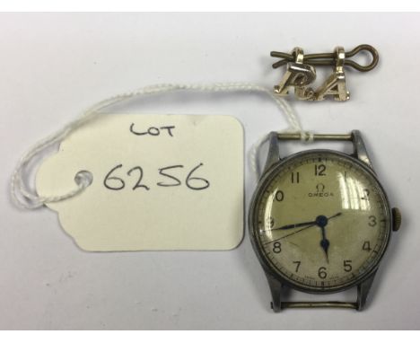WW2 British RAF issue Omega wristwatch. Case marked to reverse with Broad Arrow 6B/159 A20938. No strap. And a single Staybri