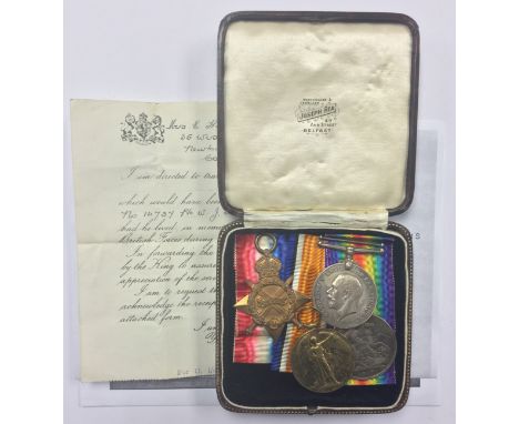 WW1 British First Day of the Somme casualty medal group comprising of 1914-15 Star, British War Medal and Victory Medal to 14
