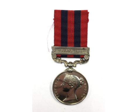 India General Service Medal with Hazara 1888 Clasp to 1271 Pte W Etherington 2nd Bn R Suss R. Complete with ribbon.