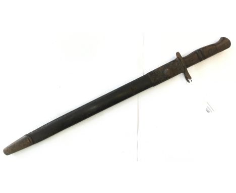 WW1 British P13 Enfield Bayonet marked "Remington 1913" and dated 10 -16. 42cm long blade. Complete with scabbard. Plus a car