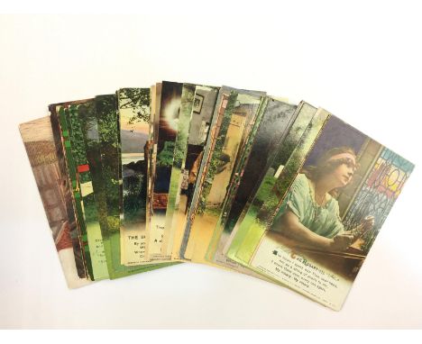 WW1 British Postcard collection of colour printed sentimental cards with song lyrics to include: "You, just you" 3 card set: 