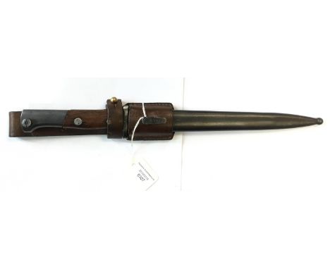 Yugoslav Mauser M1948 pattern bayonet. 25cm long blued blade. Serial number 75887. Factory 44 (In Cyrillic) marking to blade.