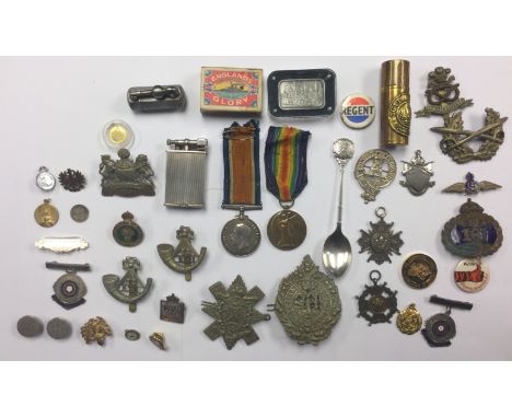 WW1 British War and Victory to 136956 Gnr. CH Thornley, RA. Complete with original ribbons. Together with WW1 German trench A