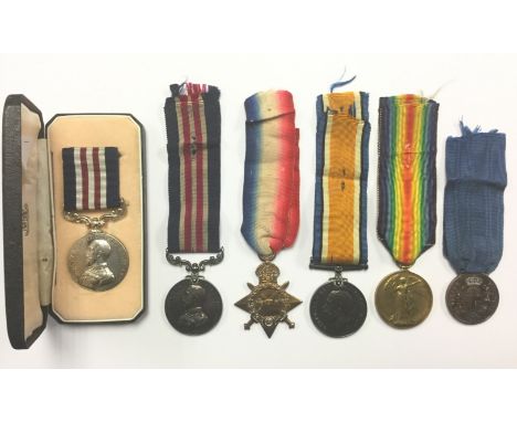 An unusual WW1 British medal group comprising of two officially issued Military Medals to Sgt H Green, South Staffordshire Re