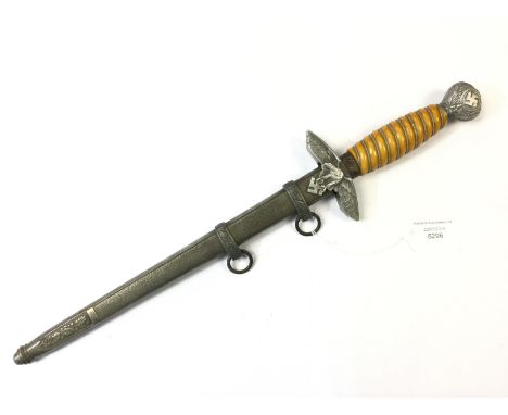 WW2 Third Reich Fleigerdolch 2nd pattern Luftwaffe Officers dagger. Yellow trolon grip with wire. 24cm long blade by "Origina