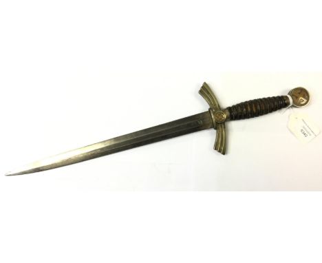 WW2 Third Reich Fliegerdolch 1st Pattern Luftwaffe dagger. 305mm long double edged blade maker marked "Paul Weyersberg &amp; 