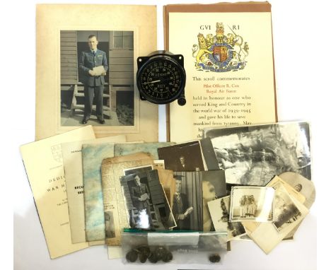 WW2 British Mark XIIID Altometer, Broad Arrow marked to reverse of black bakelite body: WW2 RAF Kings Crown buttons: Large co