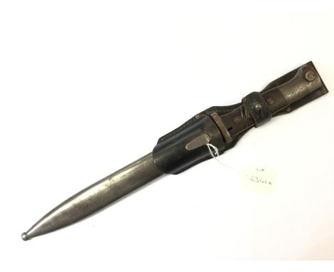 WW2 Third Reich Seitengewehr 98. K98 Bayonet. Bakelite grips. 25cm long single edged blade maker marked and dated "44 crs". M