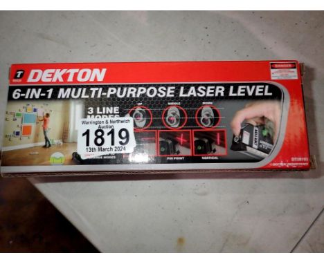 Dekton six in one multi purpose laser level. UK P&amp;P Group 1 (£16+VAT for the first lot and £2+VAT for subsequent lots) 