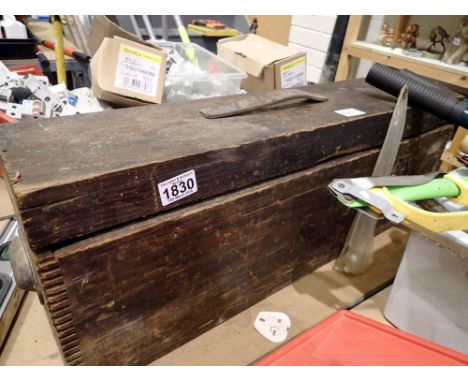 Large wooden tool box of mixed spanners. Not available for in-house P&amp;P 