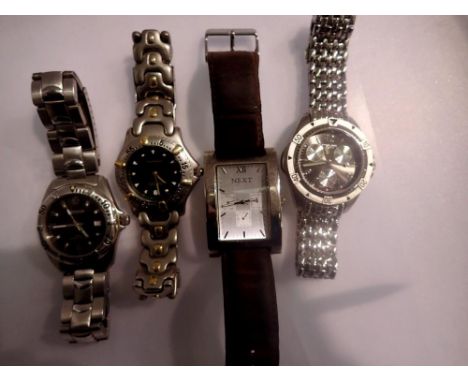 Four mixed gents wristwatches including Krug Bauman. UK P&amp;P Group 1 (£16+VAT for the first lot and £2+VAT for subsequent 