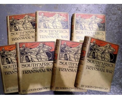 South Africa &amp; The Transvaal War hardback books, complete set of seven by Louis Creswicke. UK P&amp;P Group 2 (£20+VAT fo