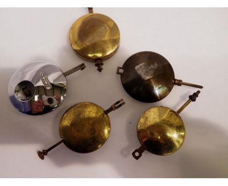 Five clock weights. UK P&amp;P Group 1 (£16+VAT for the first lot and £2+VAT for subsequent lots) 