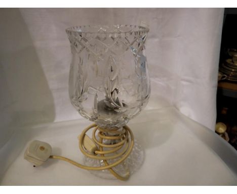 Tulip shaped crystal lamp. All electrical items in this lot have been PAT tested for safety and have passed. This does not co