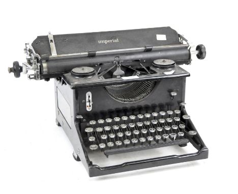 A vintage Imperial typewriter, the black metal structure with black keys, width 52cm