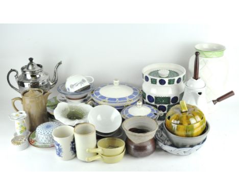 A collection of 20th century and later ceramics, to include a Portmerion Talisman storage jar, plates, pots, a vase, bowls, l