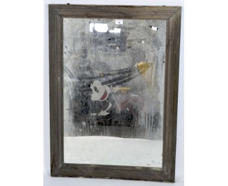 A vintage rectangular wall mirror with profiled wood frame, 93cm x 67.5cm