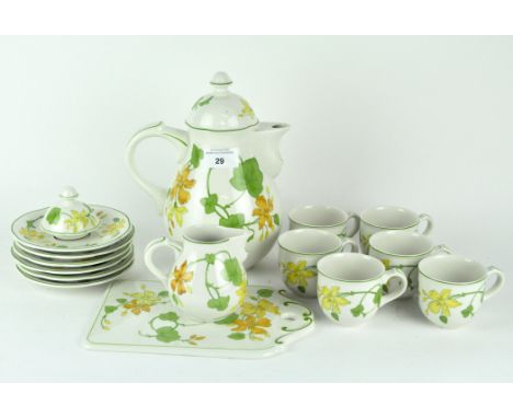 Two part tea services by Aynsley and Villeroy & Boch, the former comprisingsix cups and saucers in the 'Wild Tudor' pattern, 