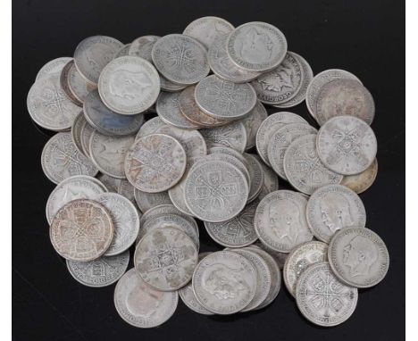 Great Britain, a collection of seventy nine George V florins, various dates but all post 1920. (79)