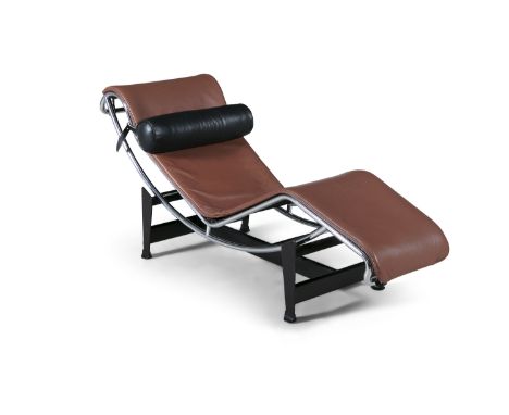 LE CORBUSIER AN LC4 CHAISE LONGUE, designed by Le Corbusier and produced by Cassina, leather and steel, with maker's stamp. 7