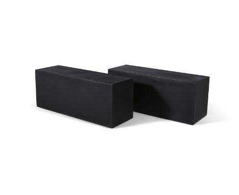 MARIO BELLINI A pair of modular seating model 'Gli Scacchi' by Mario Bellini for C &amp; B Italia, black polyurethane shell w