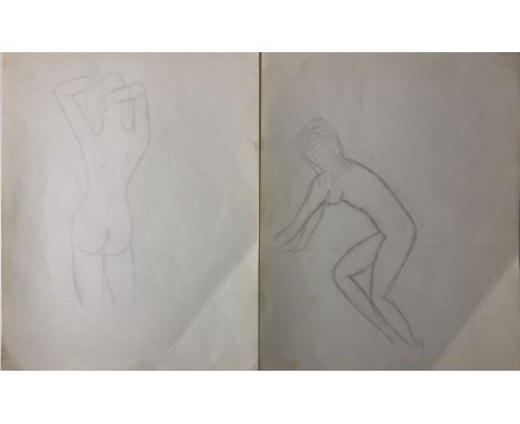 JIMI HENDRIX PENCIL DRAWINGS. Two sketches in pencil, done by Jimi Hendrix circa 1969 whilst on tour in the US. Each page mea